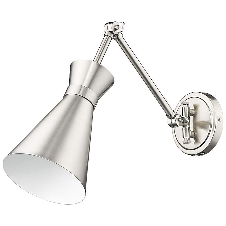 Image 6 Soriano Brushed Nickel Swing Arm Wall Lamp more views