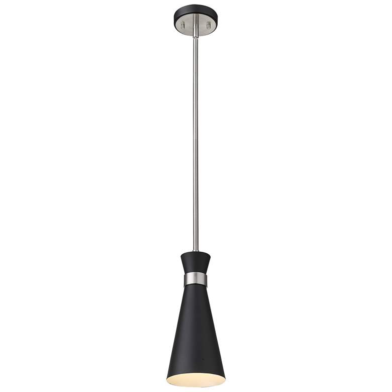 Image 1 Soriano by Z-Lite Matte Black + Brushed Nickel 1 Light Mini Pendant