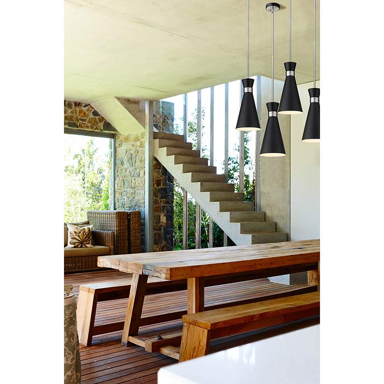 Image 3 Soriano by Z-Lite Matte Black + Brushed Nickel 1 Light Mini Pendant more views