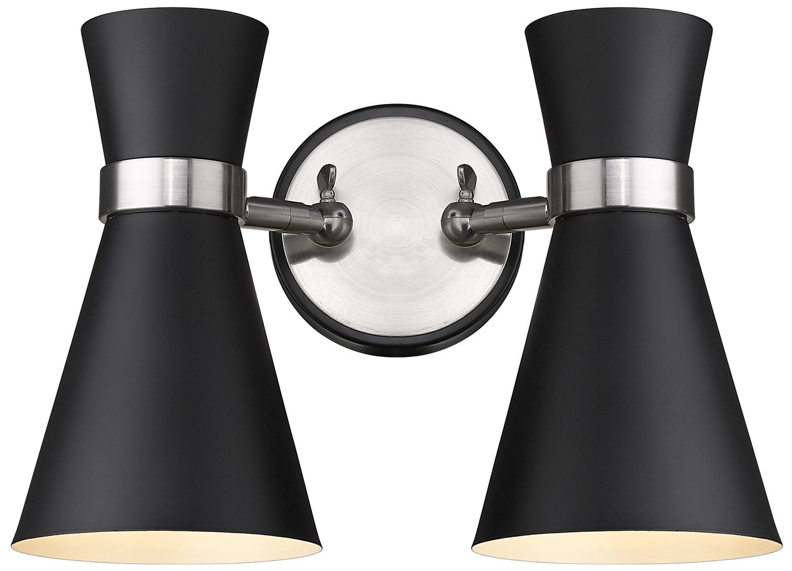 Soriano by Z-Lite Matte Black + Brushed Nickel 12 inch 2 Light Wall Sconce