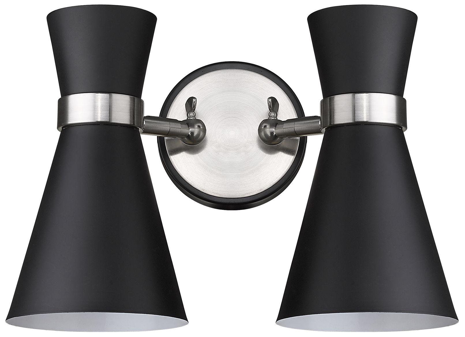 Image 4 Soriano by Z-Lite Matte Black + Brushed Nickel 12 inch 2 Light Wall Sconce more views