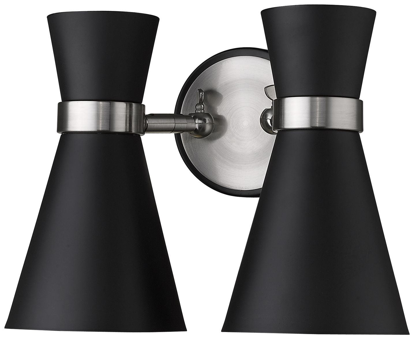Image 5 Soriano by Z-Lite Matte Black + Brushed Nickel 12 inch 2 Light Wall Sconce more views