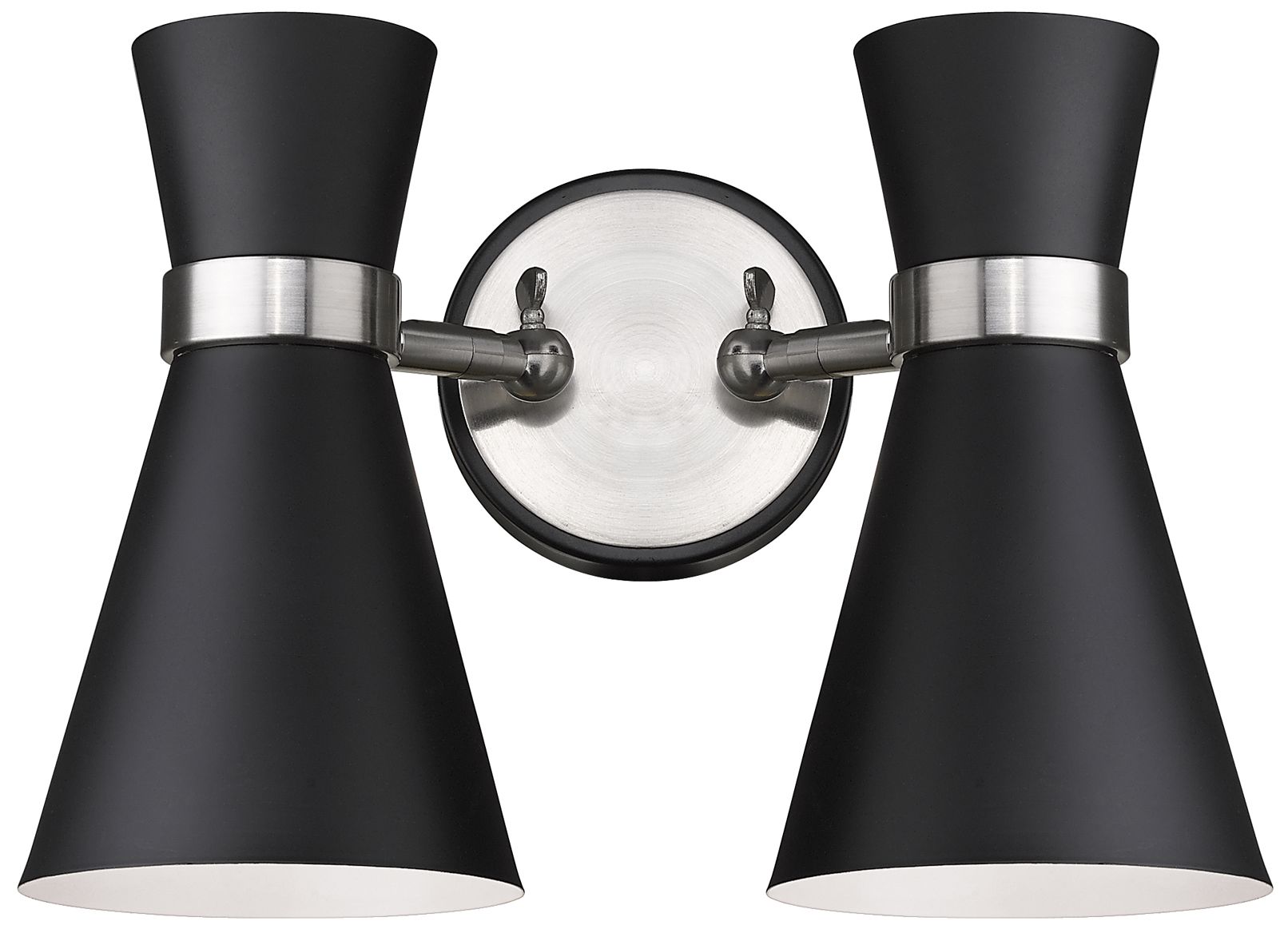 Image 7 Soriano by Z-Lite Matte Black + Brushed Nickel 12 inch 2 Light Wall Sconce more views