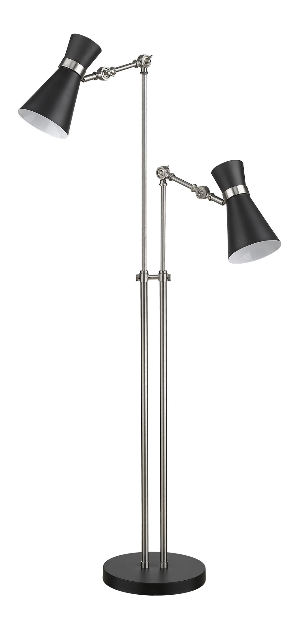 Image 3 Soriano by Z-Lite Matte Black + Brushed Nickel 2 Light Floor Lamp more views