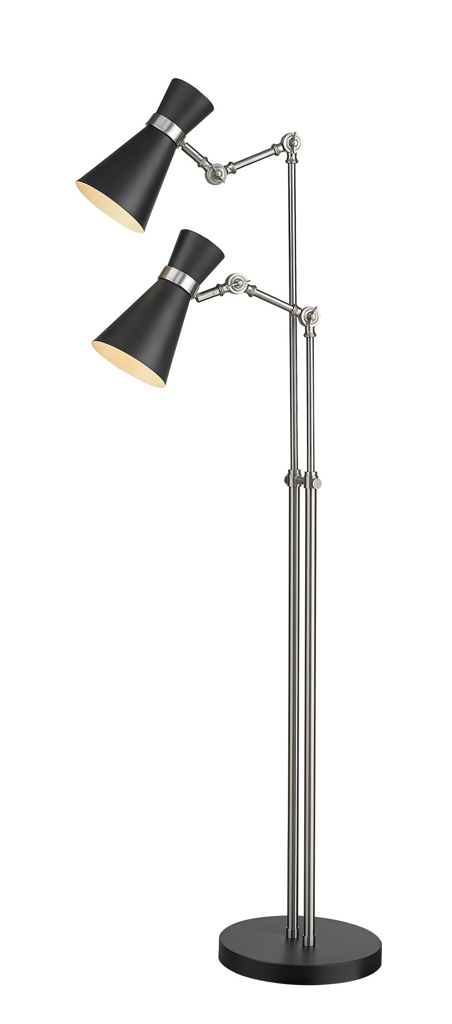 Image 4 Soriano by Z-Lite Matte Black + Brushed Nickel 2 Light Floor Lamp more views