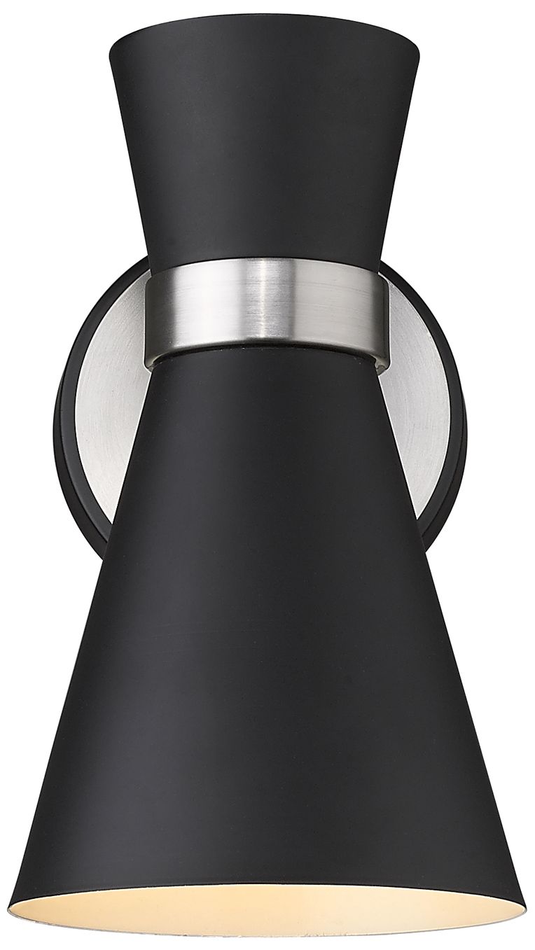 Soriano by Z-Lite Matte Black + Brushed Nickel 5.5 inch 1 Light Wall Sconce