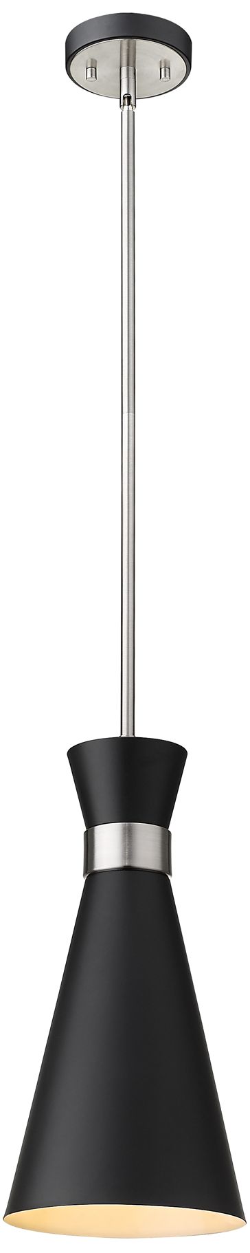 Soriano by Z-Lite Matte Black + Brushed Nickel 8 inch 1 Light Pendant