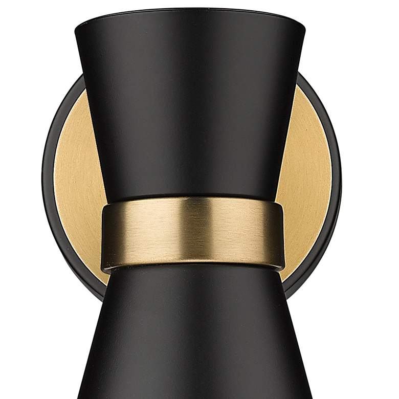 Image 3 Soriano by Z-Lite Matte Black + Heritage Brass 1 Light Wall Sconce more views