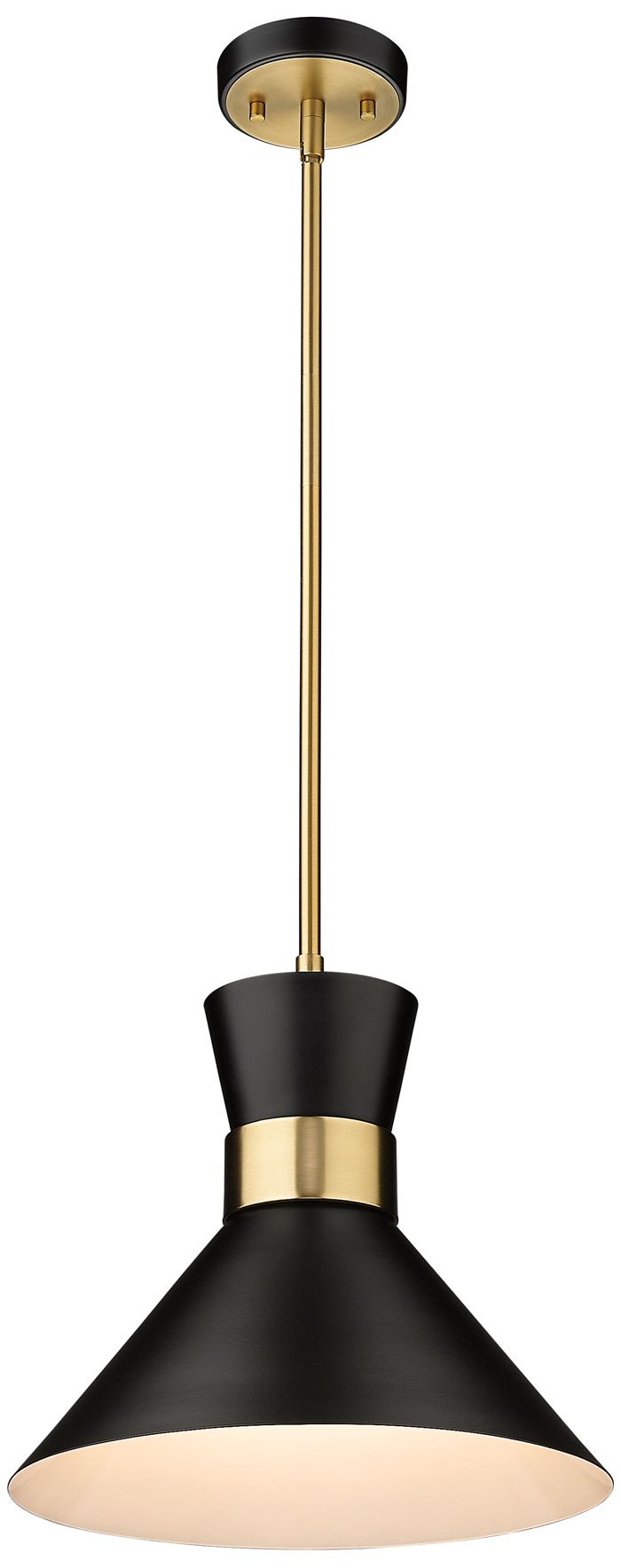 Soriano by Z-Lite Matte Black + Heritage Brass 13.25 inch 1 Light Pendant