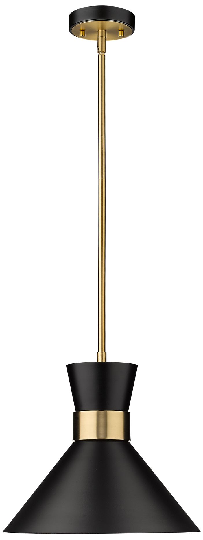 Image 5 Soriano by Z-Lite Matte Black + Heritage Brass 13.25 inch 1 Light Pendant more views