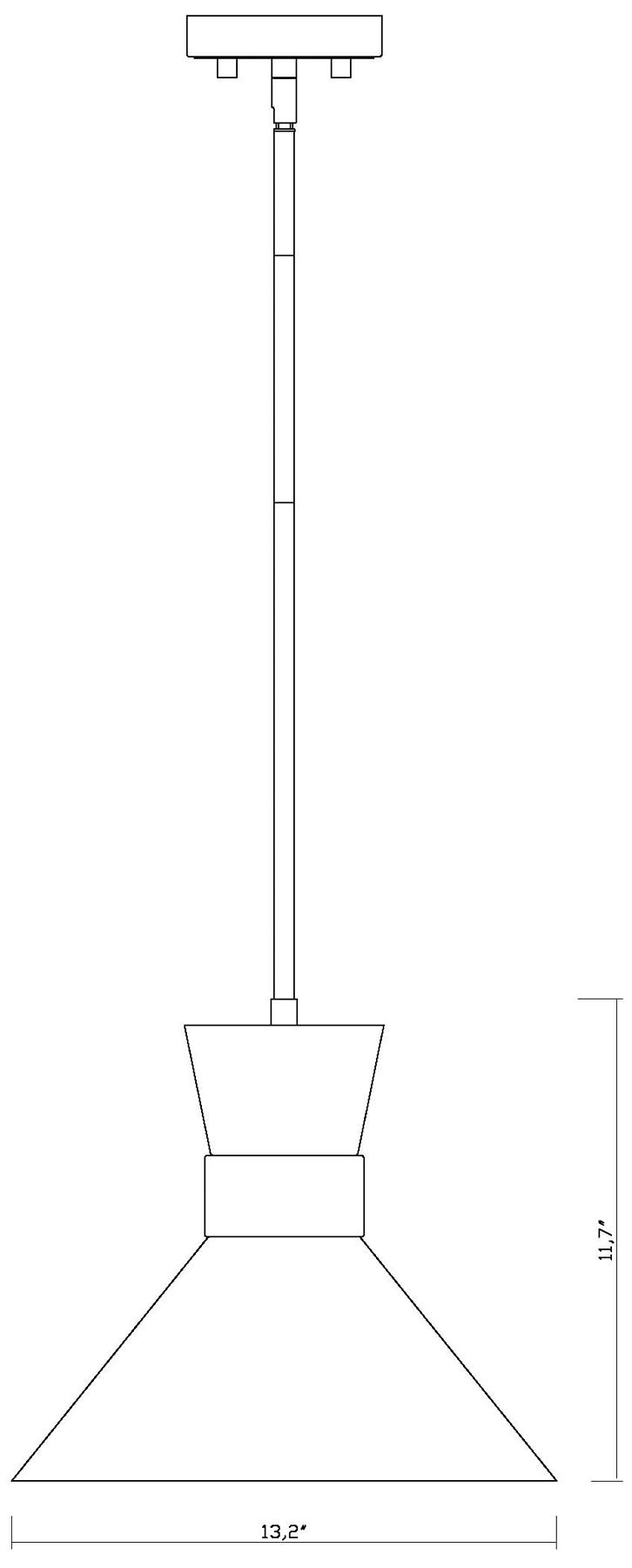 Soriano by Z-Lite Matte Black + Heritage Brass 13.25 inch 1 Light Pendant