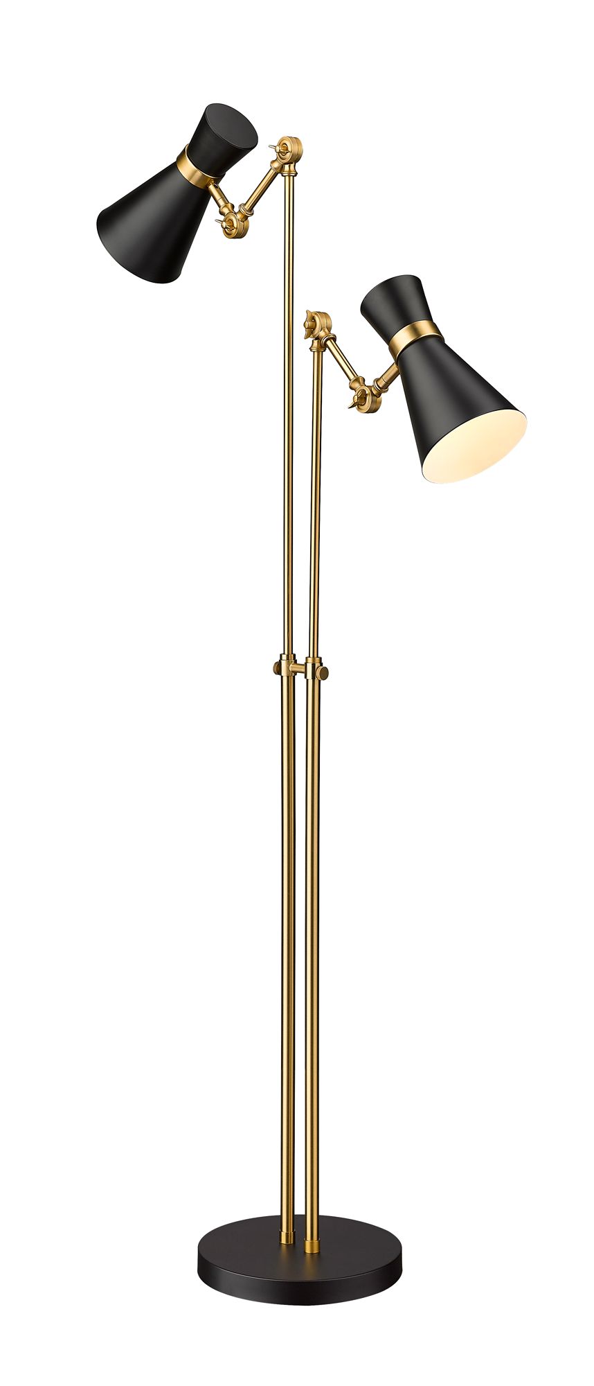 Image 6 Soriano by Z-Lite Matte Black + Heritage Brass 2 Light Floor Lamp more views