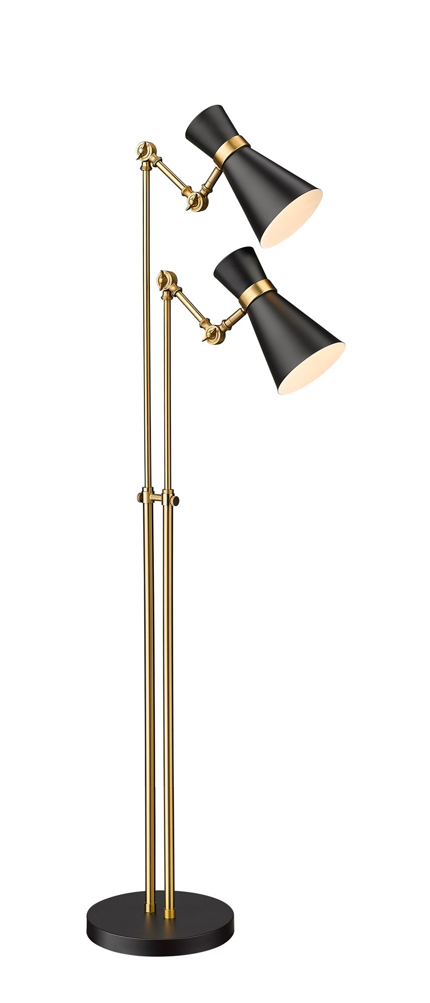 Image 7 Soriano by Z-Lite Matte Black + Heritage Brass 2 Light Floor Lamp more views
