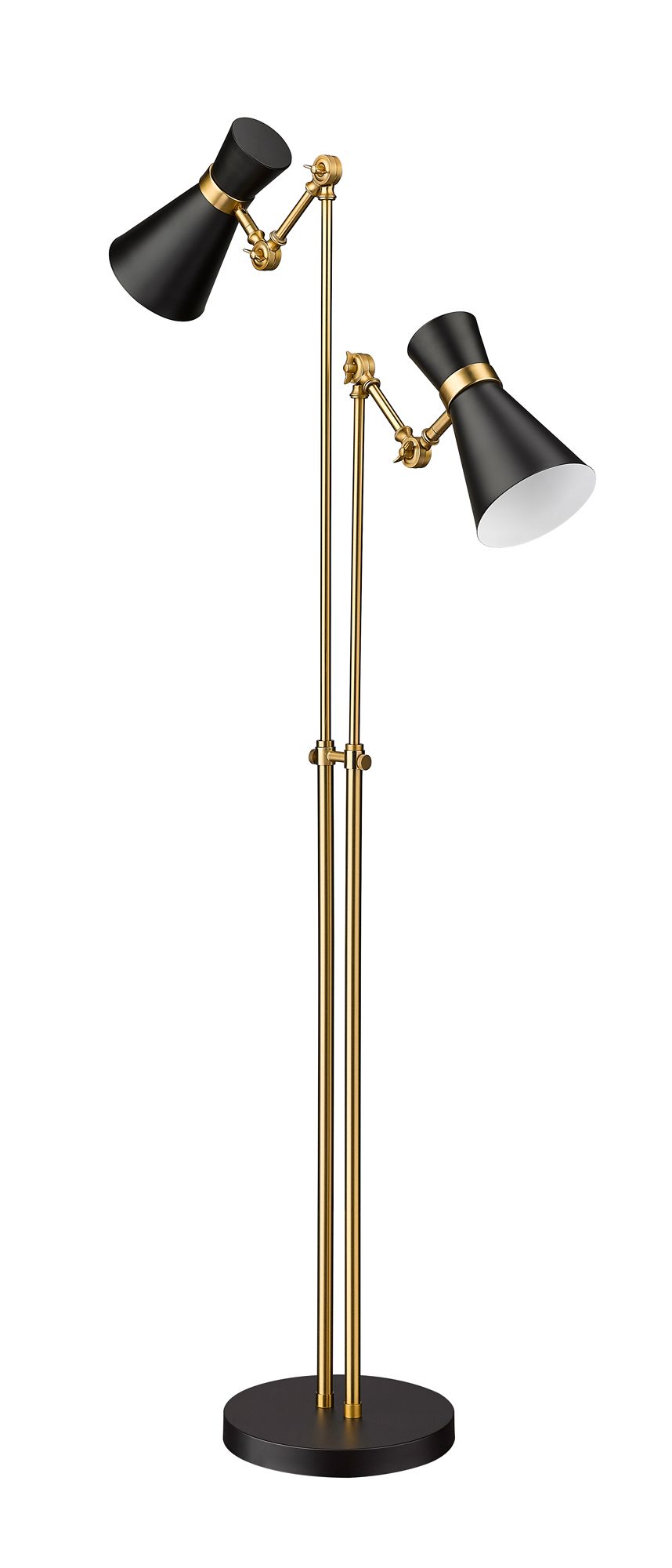 Soriano Heritage Brass 2-Light Floor Lamp in scene
