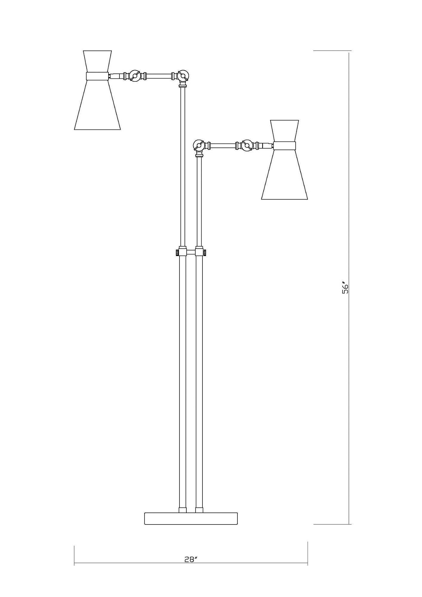 Soriano Heritage Brass 2-Light Floor Lamp in scene