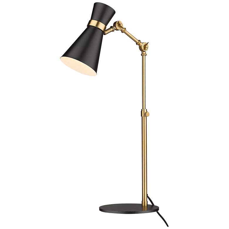 Image 1 Soriano Matte Black and Heritage Brass Adjustable Desk Lamp