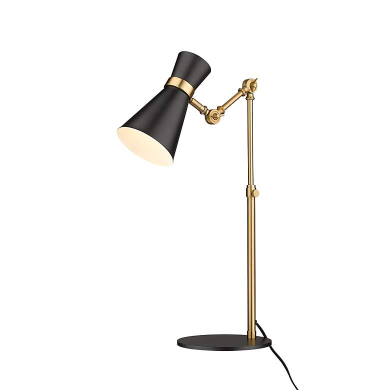 Image 5 Soriano Matte Black and Heritage Brass Adjustable Desk Lamp more views