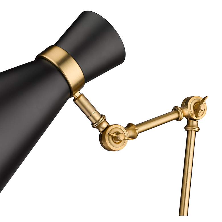 Image 6 Soriano Matte Black and Heritage Brass Adjustable Desk Lamp more views
