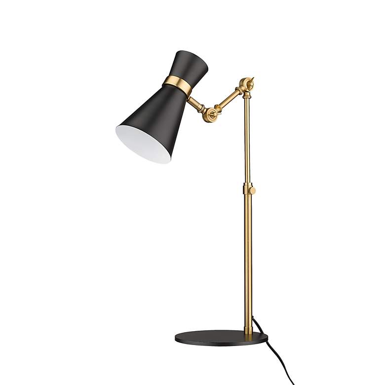 Image 7 Soriano Matte Black and Heritage Brass Adjustable Desk Lamp more views