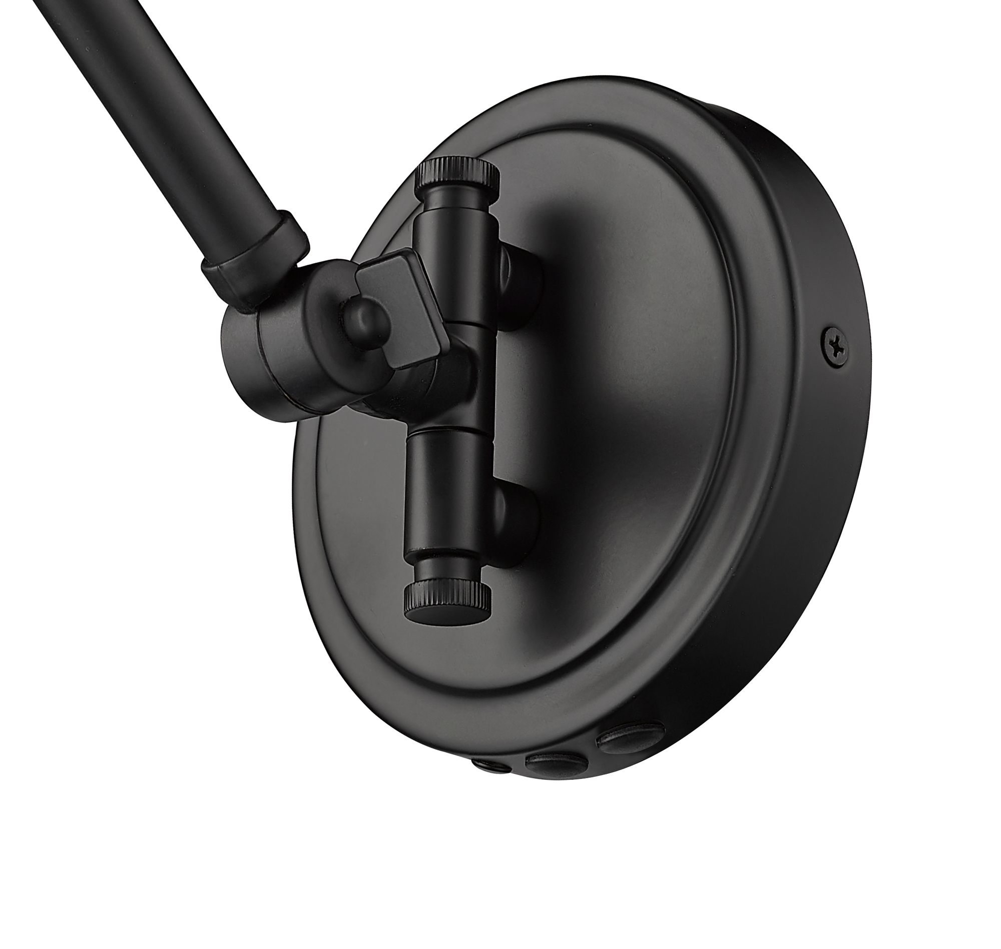 Soriano Matte Black Articulating Arm Wall Lamp in scene