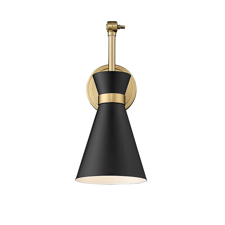 Image 5 Soriano Modern Gold and Matte Black Swing Arm Wall Lamp more views