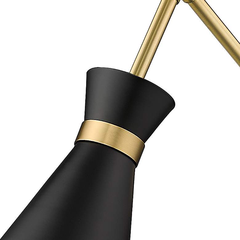 Image 7 Soriano Modern Gold and Matte Black Swing Arm Wall Lamp more views