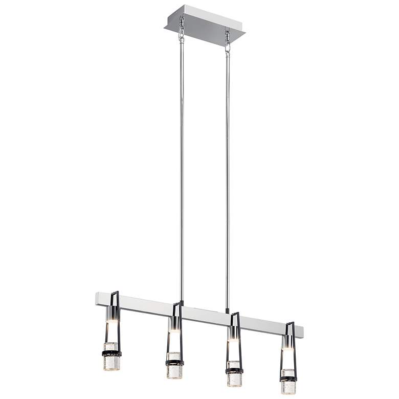Image 2 Sorno 32"W Polished Nickel LED Kitchen Island Light Pendant