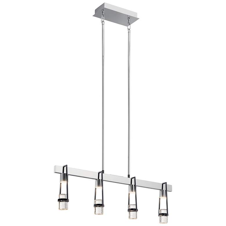 Image 2 Sorno 32 inchW Polished Nickel LED Kitchen Island Light Pendant