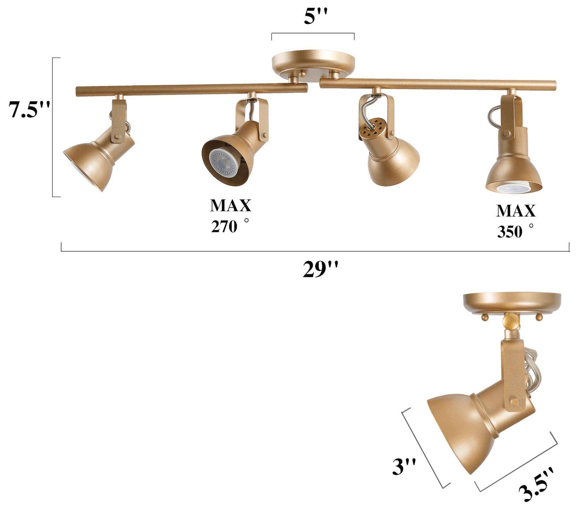 Image 5 Sorostaric 4-Light Matte Gold Adjustable Track Fixture more views