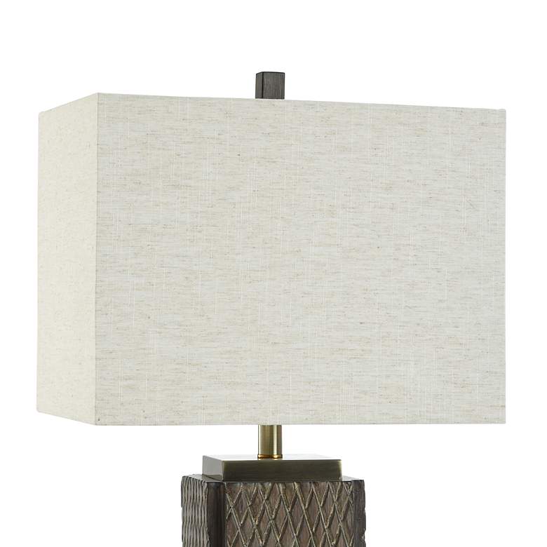 Image 5 Sorrel Brown Diamond Patterned Table Lamp more views