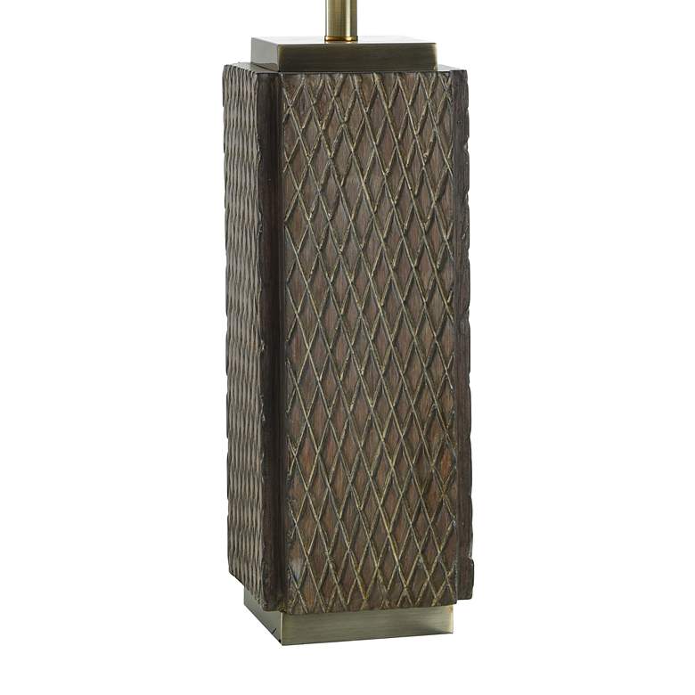 Image 6 Sorrel Brown Diamond Patterned Table Lamp more views
