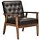 Sorrento Dark Brown Faux Leather Tufted Lounge Chair