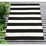 Thumbnail3 of Sorrento Rugby Stripe 630248 3'6"x5'6" Black Outdoor Rug more views