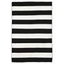 Sorrento Rugby Stripe 630248 5&#39;x7&#39;6" Black Outdoor Area Rug
