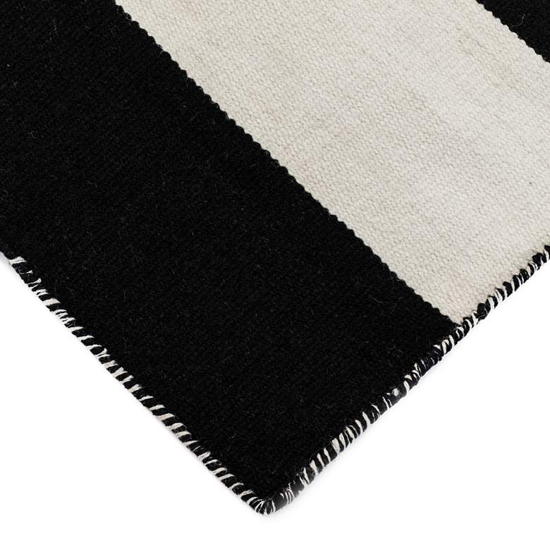 Image 3 Sorrento Rugby Stripe 630248 5&#39;x7&#39;6 inch Black Outdoor Area Rug more views
