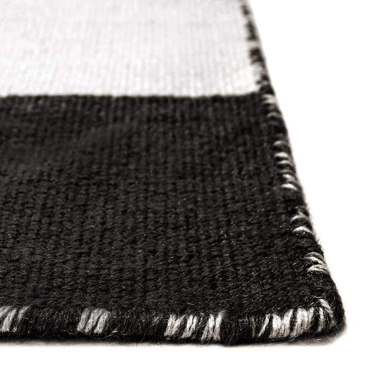 Image 4 Sorrento Rugby Stripe 630248 5&#39;x7&#39;6 inch Black Outdoor Area Rug more views