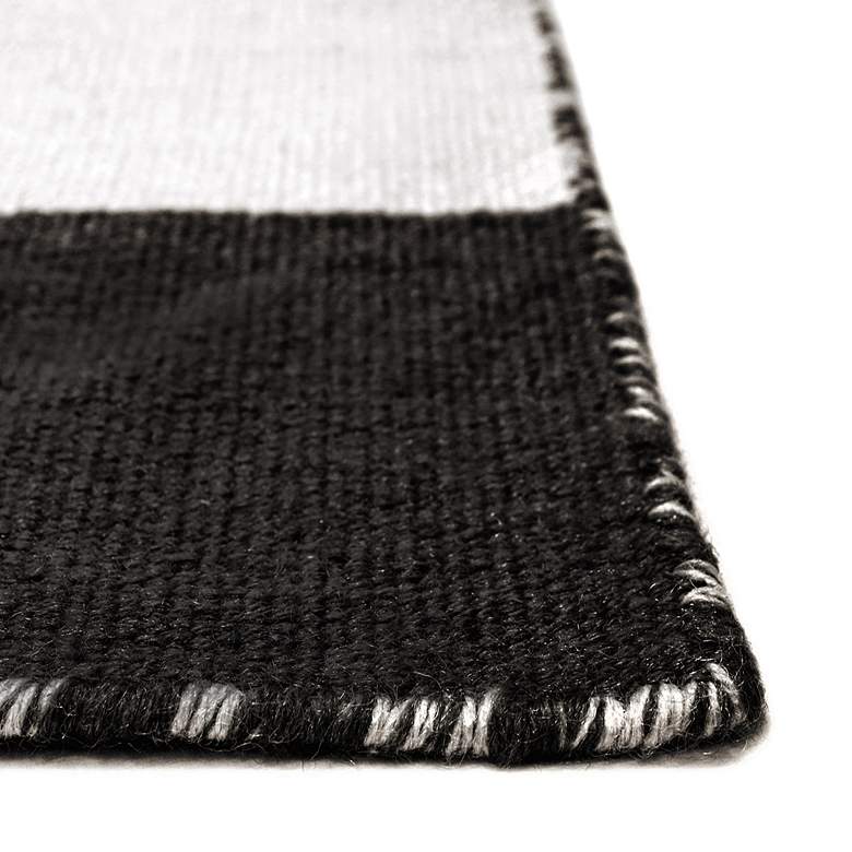 Image 4 Sorrento Rugby Stripe 630248 5'x7'6" Black Outdoor Area Rug more views