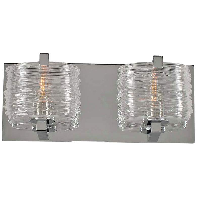 Image 1 South Bay 12" Wide Chrome 2-Light Bath Light