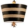 South Beach 15" Wide Black and Gold Striped Pendant Light
