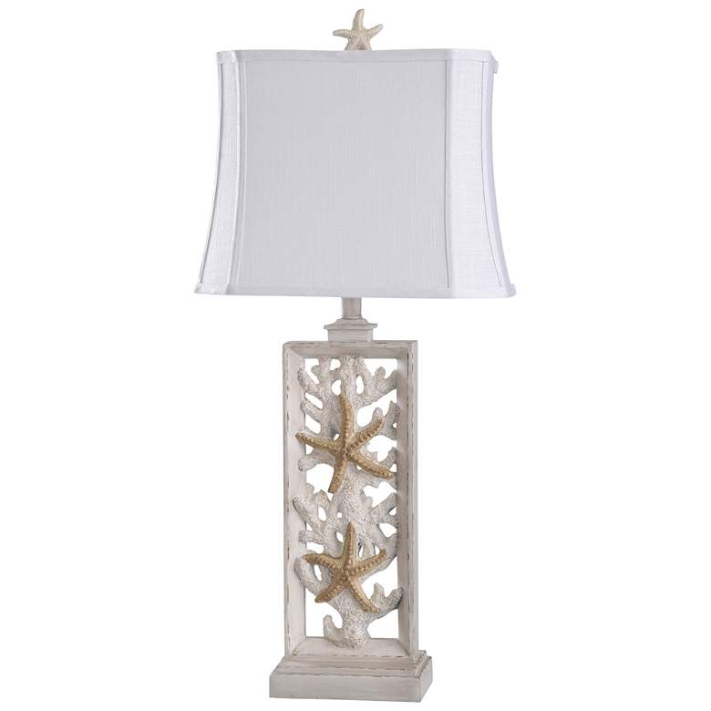 Image 2 South Cove Weathered Cream Starfish Table Lamp