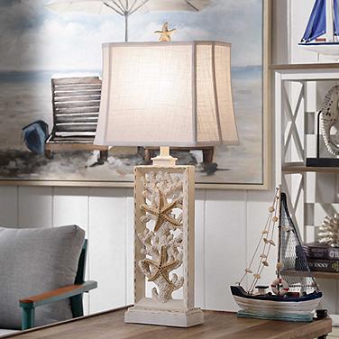 South Cove Weathered Cream Starfish Table Lamp