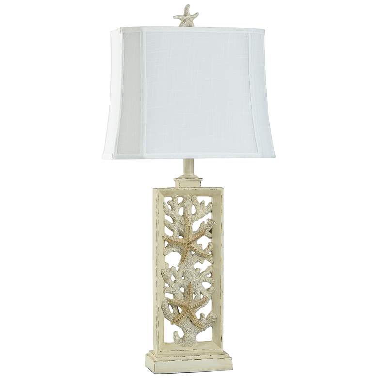 Image 6 South Cove Weathered Cream Starfish Table Lamp more views
