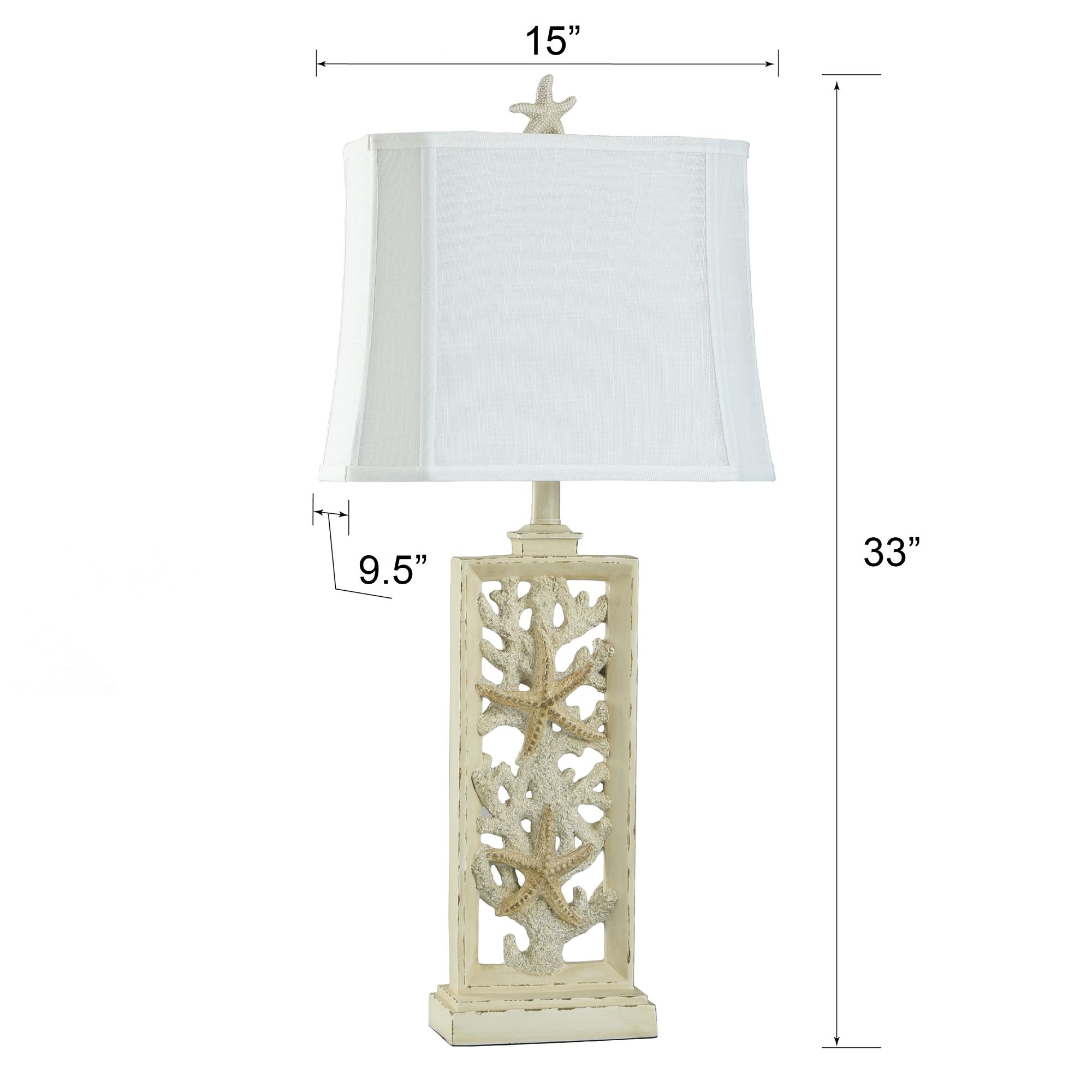 South Cove Weathered Cream Starfish Table Lamp