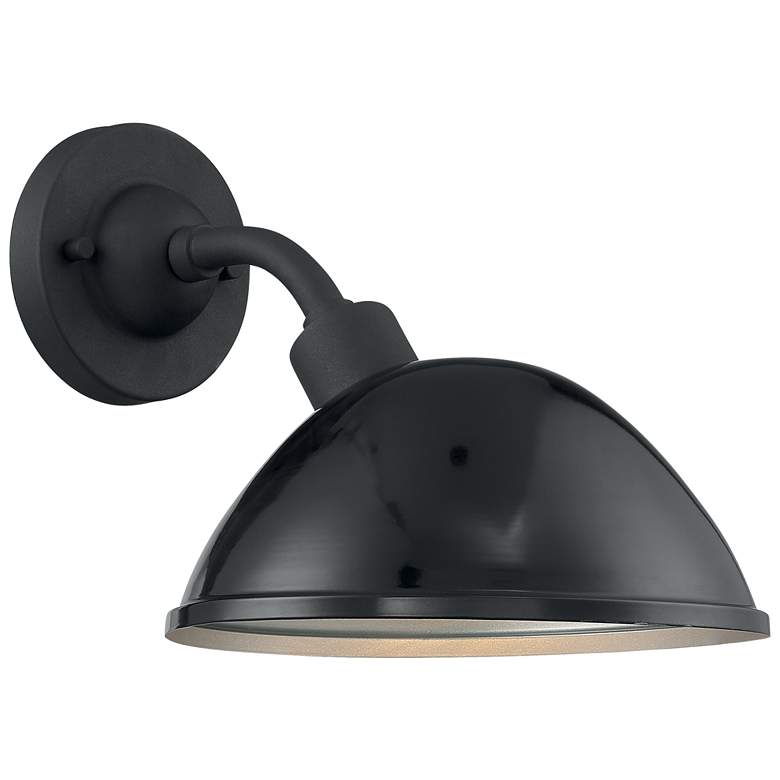 Image 1 South Street; 1 Light; Small Outdoor Wall Sconce ; Gloss Black Finish