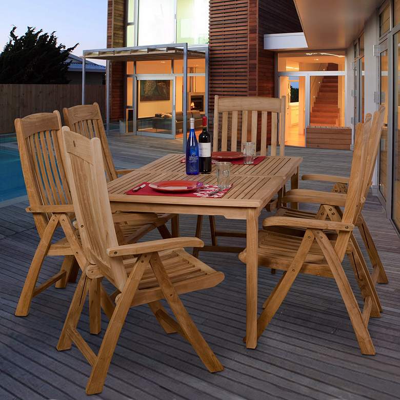 Image 1 Southbrook Collection 7-Piece Teak Wood Outdoor Dining Set
