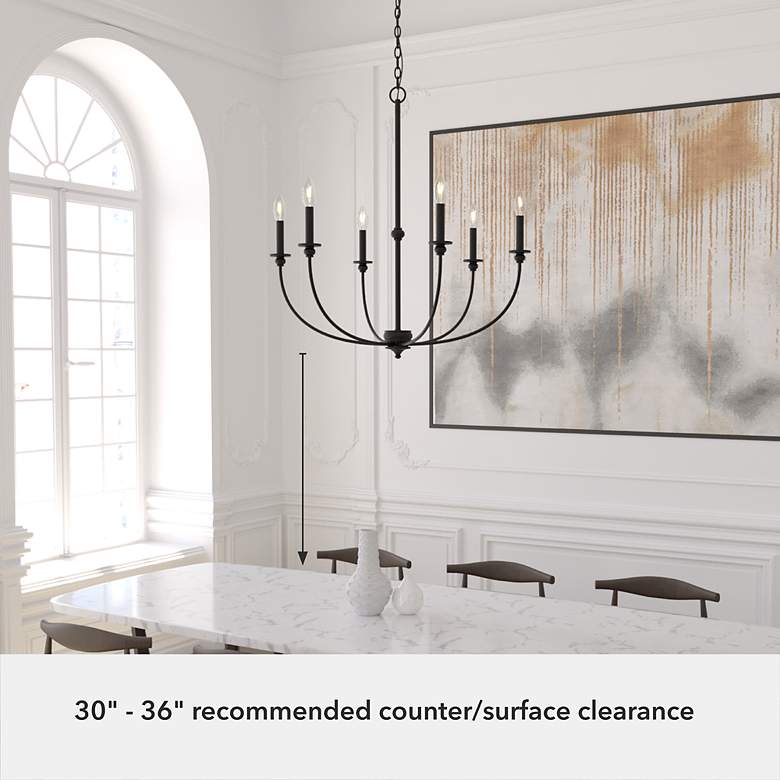 Image 6 Southcrest Matte Black 6 Light Chandelier Ceiling Light Fixture more views