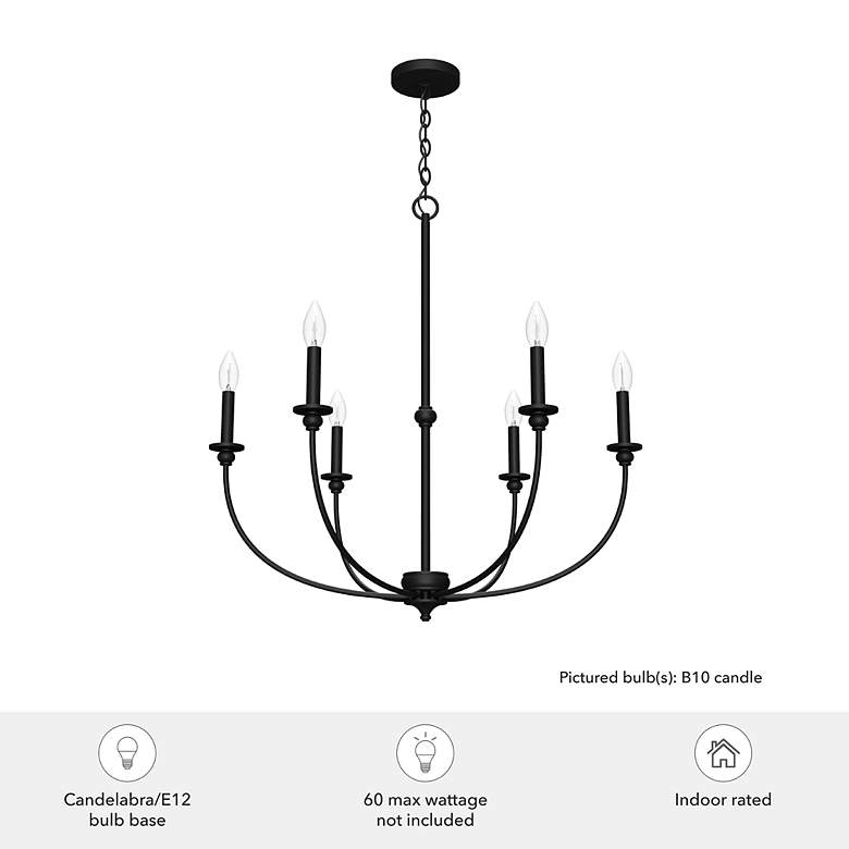 Image 7 Southcrest Matte Black 6 Light Chandelier Ceiling Light Fixture more views