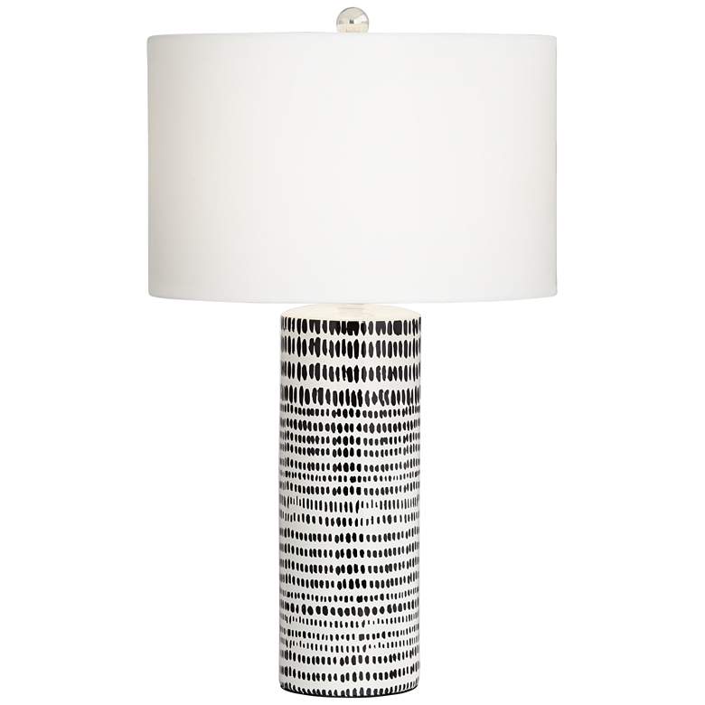 Image 2 Southern Heritage Black-Spotted White Ceramic Table Lamp