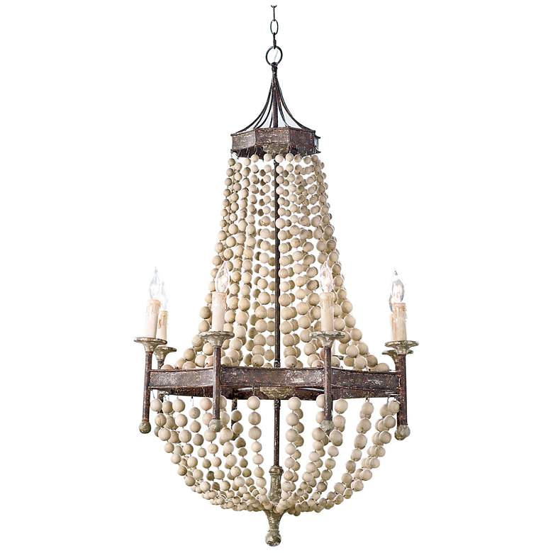 Image 1 Southern Living Southern Living Wood Beaded Chandelier 51.75 Height