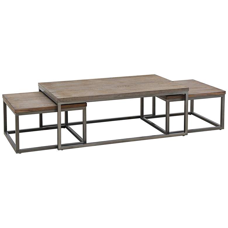 Image 1 Southport Gray 3-Piece Cocktail Table and Nesting Table Set